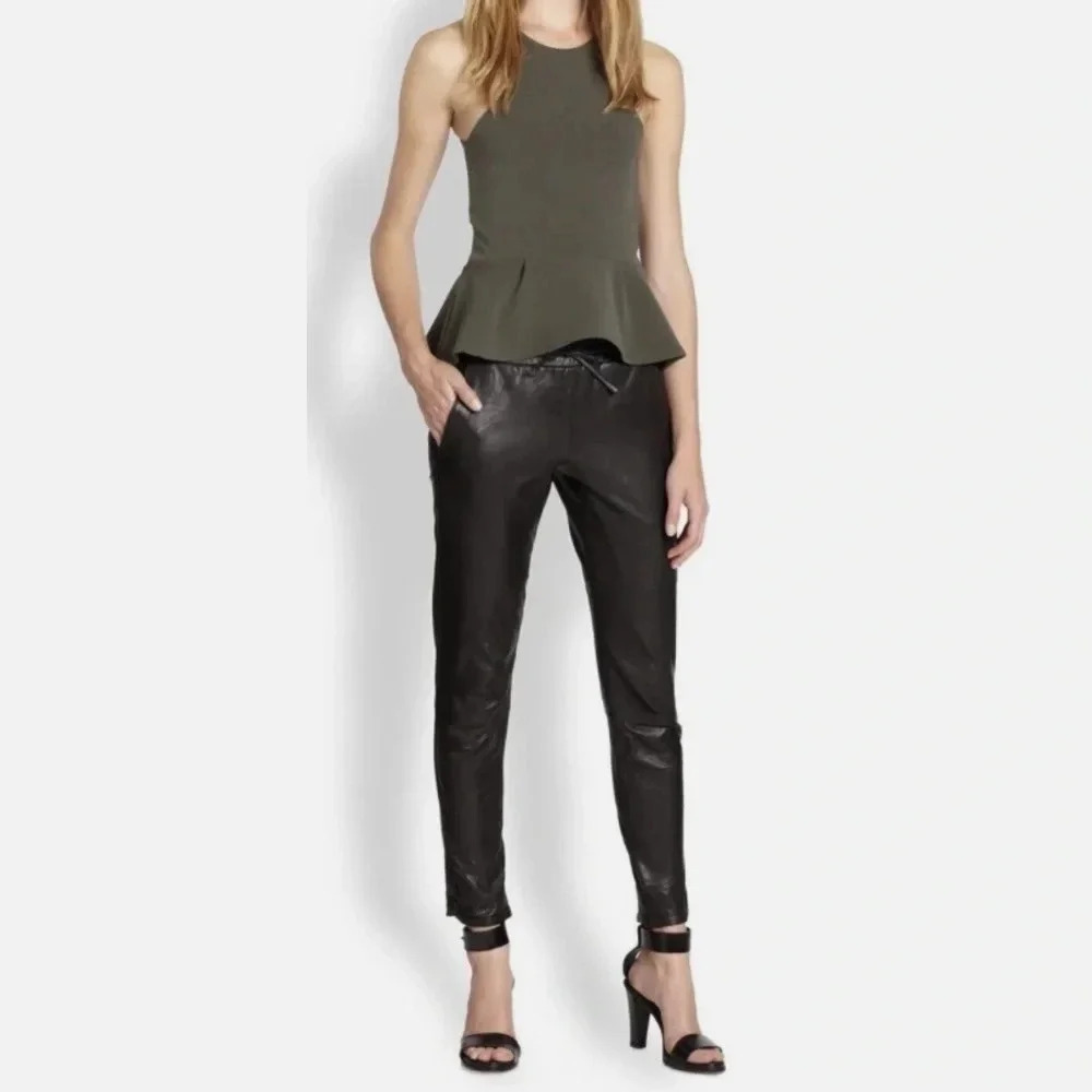 Bec & Bridge Slim Leather Jogger Pants Women’s size 6